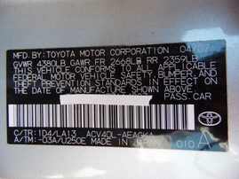 2007 TOYOTA CAMRY XLE SILVER 2.4L AT Z18062